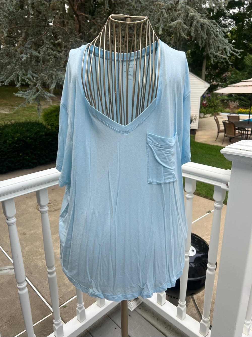 American Eagle Light Blue Soft & Sexy Tee